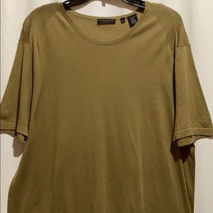 DONNA KARAN WHISPER THIN TEE OLIVE SZ XL COTTON